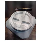 Gamma2 Vittles Vault Outback Pawprint Plastic Dry Pet Food Storage Container  Gray  35 Pound Capacity