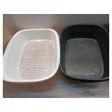 Arm & Hammer Sifting Cat Litter Box  2 Open Top Plastic Cat Litter Pans and Cat Litter Tray  Large  white - 3 piece