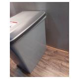 Dog Food Storage Container with Wheels, 2-Cup Scoop, Gray/Dark Gray