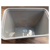 Dog Food Storage Container with Wheels, 2-Cup Scoop, Gray/Dark Gray