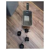 Dog Food Storage Container with Wheels, 2-Cup Scoop, Gray/Dark Gray