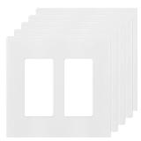 ENERLITES Screwless Decorator Wall Plates Child Safe Outlet Covers, Size 2-Gang 4.68\" H x 4.73 L, Unbreakable Polycarbonate Thermoplastic, SI8832-W-5PCS, Glossy, White 11 Count