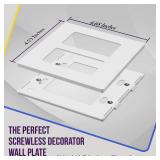 ENERLITES Screwless Decorator Wall Plates Child Safe Outlet Covers, Size 2-Gang 4.68\" H x 4.73 L, Unbreakable Polycarbonate Thermoplastic, SI8832-W-5PCS, Glossy, White 11 Count