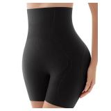 KLVEE Shapewear for Women Tummy Control, High Waisted Body Shaper Shorts Butt Lifting Panties Thigh Slimmer Shapewear Under Dress Black Medium
