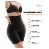 KLVEE Shapewear for Women Tummy Control, High Waisted Body Shaper Shorts Butt Lifting Panties Thigh Slimmer Shapewear Under Dress Black Medium