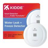 Kidde WiFi Water Leak Detector & Freeze Alarm, Alexa Device, Smart Leak Detector for Homes with App Alerts,White