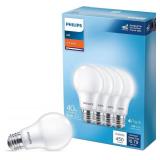 PHILIPS LED 40W A19 4-Pack Basic Soft White (2700K) 450 Lumen (6.5W = 40W) Frosted Flicker-Free Light Bulbs