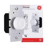 GE Single Pole Rotating Dimmer Switch, Rotate On/Off, Use with Dimmable LED, CFL, and Incandescent Bulbs, Includes Two Knob Colors, UL Listed, White/Light Almond, 18021