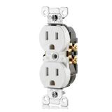Leviton 15 Amp 125 Volt Tamper Resistant Duplex Receptacle, 10 Pack, T5320-WMP, White