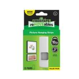 FrogTape reMOVEables Large Picture Hanging Strips, Damage-Free Removable Adhesive Wall Strips, Picture Hangers, Stick On Wall Mounting for Frames, Canvas, Home Dacor, White, 12 Pairs (24 Pieces)