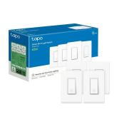 TP-Link Tapo Smart Light Switch, Single Pole, Neutral Wire Required, 2.4GHz Wi-Fi Light Switch Compatible with Alexa and Google Home, UL Certified, No Hub Required, White, Tapo S500(4-Pack)
