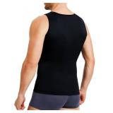 TAILONG Black Compression Shirt Men Shapewear Slimming Body Shaper Vest Sleeveless Tank Top Workout Undershirt 2X