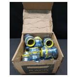 Raco Hubbell 2914RT Steel EMT Compression Connector, Rain Tight, Insulated, 1", Gray (Pack of 15)