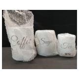 Fashionwu Coffee Tea Sugar Containers for Countertop, 3-Piece Stainless Steel Kitchen Canisters Set, Sugar Jar Coffee Jar with Lids for Fresher Goods, White Farmhouse Kitchen Decor