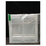 EZ-FLO 10 x 10 Inch (Duct Opening) Air Vent Cover for Wall or Ceiling, Four-Way Ventilation Register, Solid Steel HVAC Register Cover, White, 61619