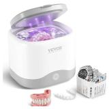 VEVOR Sonic Cleaner for Dentures, 200ML Retainer Cleaner Machine, 30W Cleaning Machine for Dental, Retainer, Aligner, Braces, Mouth Guards, Toothbrush Head, Shaver Head, Jewelry