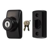 Ideal Security Model GLK Deadbolt for Storm and Screen Doors, Key Lock, Black (2-Piece Set)