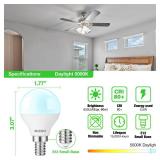 BUBO Ceiling Fan Light Bulbs 60 Watt Equivalent, 5.5W E12 LED Bulb Daylight 5000K, Fan Light Bulb, Small Base LED Light Bulbs 120V, Candelabra Base, Non-Dimmable, 10 Pack