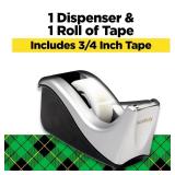 Scotch Desktop Tape Dispenser, Silvertech Two-Tone (C60-ST)