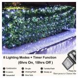 iBaycon 4ft x 6ft Christmas Net Mesh Lights, 8 Modes Timer Connectable Waterproof Christmas Lights for Trees, Bushes, Wedding, Garden, Outdoor Decorations (White, 2PACK)