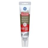 GE Advanced Silicone Caulk for Kitchen & Bathroom, Clear, 2.8 fl oz Tube, 1 Pack - 100% Waterproof Silicone Sealant, 5X Stronger Adhesion, Shrink & Crack Proof