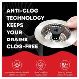Kitchen SinkShroom Revolutionary Clog-Free Stainless Steel Sink Strainer, Chrome gray