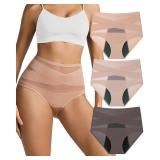 Kvitko Women Period Underwear High Waisted 3 Layers Leakproof Panties Postpartum Maternity Underwear, XL