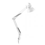 Globe Electric 31.5  Glossy White Swing Arm Clamp-on Desk Lamp