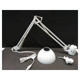Globe Electric 31.5  Glossy White Swing Arm Clamp-on Desk Lamp