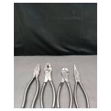 Amazon Basics Pliers Set, Hand Tools for Precision, Set of 4, Black and Silver