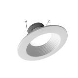 DLR Series 5-6 in. White Baffle Selectable CCT Integrated LED Recessed Retrofit Downlight Trim, Remodel, Dimmable