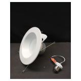 DLR Series 5-6 in. White Baffle Selectable CCT Integrated LED Recessed Retrofit Downlight Trim, Remodel, Dimmable
