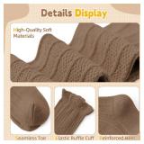 Zando Toddler Girl Socks with Ruffles Baby Knee High Stockings Toddler Leg Warm Long Socks for Preemie Newborn Infant 2T-3T Months Baby Thigh High Stockings Autumn Mocha Style Khaki/Brown/Coffee