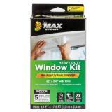 Duck MAX Strength Window Insulation Kit, Winter Window Seal Kit Fits up to 5 Windows, Heavy Duty Shrink Film Cuts to Size for Easy Indoor Installation, Window Tape Included,62 In. x 210 In., Clear