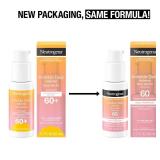 Neutrogena Invisible Daily Defense Broad Spectrum SPF 60, Antioxidants for Skin Glow, Hydrating Face Sunscreen Serum, Water Resistant (80 minutes), Oil-Free, Fragrance Free, Non Comedogenic, 1.7 Fl Oz