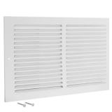 EZ-FLO 14 x 6 Inch (Duct Opening) Return Air Vent Cover for Wall or Ceiling, Solid Steel Return Air Grille, HVAC Vent Cover, White, 61628