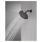 Delta Faucet 4-Setting Black, Round, High Pressure, Metal, 1.75 GPM Flow Rate Shower Head, Black 75617BL - Retail $72