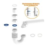 Flexible P Trap for Bathroom Sink, Flex Drain Pipe for Bathroom Sink Drain Kit and Kitchen Sink Drain Kit, 1-1/2" or 1-1/4" Expandable Sink Trap, Slip Joint or Direct Connection 1/2 Inch P Trap Kit