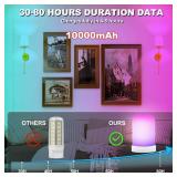 Wireless Sconces Set of 2 Wall Light with RGB Rechargeable Magnetic Bulb, Sconces Wall Decor Set of 2 for Bedroom Living Room