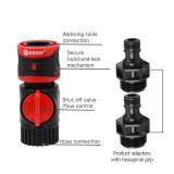 Eden 93218 Premium Garden Connect with Shutoff Valve and Water Stop & Lock Feature Quick Release Kit Hose Fittings and Adapters, (3 Sets/ 9 Pc)