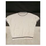 SHEWIN Womens Tops Casual Summer Sweaters Short Sleeve Shirts for Women 2026 Crewneck Lightweight Knit Sweater Top Spring Outfits White S