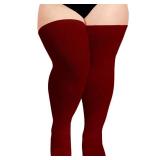 Moon Wood Plus Size Thigh High Socks for Thick Thighs- Womens Knit Cotton Extra Long Over the Knee High Socks Leg Warmer
