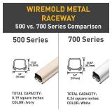 Wiremold Metal Raceway, Extending Power, On-Wall, Outlet + Box, White, BW2-D