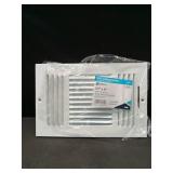 EZ-FLO 10 x 6 Inch (Duct Opening) Air Vent Cover for Wall or Ceiling, Three-Way Ventilation Register, Solid Steel HVAC Register Cover, White, 61614