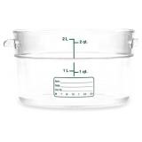 Carlisle FoodService Products Storplus Round Food Storage Container with Stackable Design for Catering, Buffets, Restaurants, Polycarbonate (Pc), 2 Quart, Clear