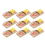 Victor M205-9 Wide Plastic Pedal Sustainably Sourced FSC Wood Humane Snap Rat Traps - 9 Wooden Traps