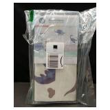 RoomMates RMK4101SCS Watercolor Dinosaur Peel and Stick Wall Decals,Blue, Green, Gray