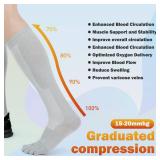 YABAIKE Toe Socks Compression Socks for Women & Men Knee High Stockings Graduated Support for Running, Nurses, Flight
