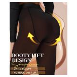 Tyusatu Fleece Lined Tights Leggings Women Black,Fleece Lined Tights Thermal Warm or Winter Skintone Sheer Large