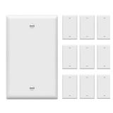 ENERLITES Blank Wall Plate Cover, Gloss Finish, Standard Size 1-Gang 4.50" x 2.76", Polycarbonate Thermoplastic, Electrical Covers for Unused Outlets/Switches, 8801-W-10PCS, White 10 Pack